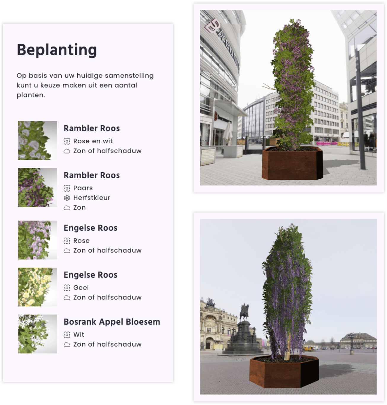 De unieke Urban Tree configurator tool